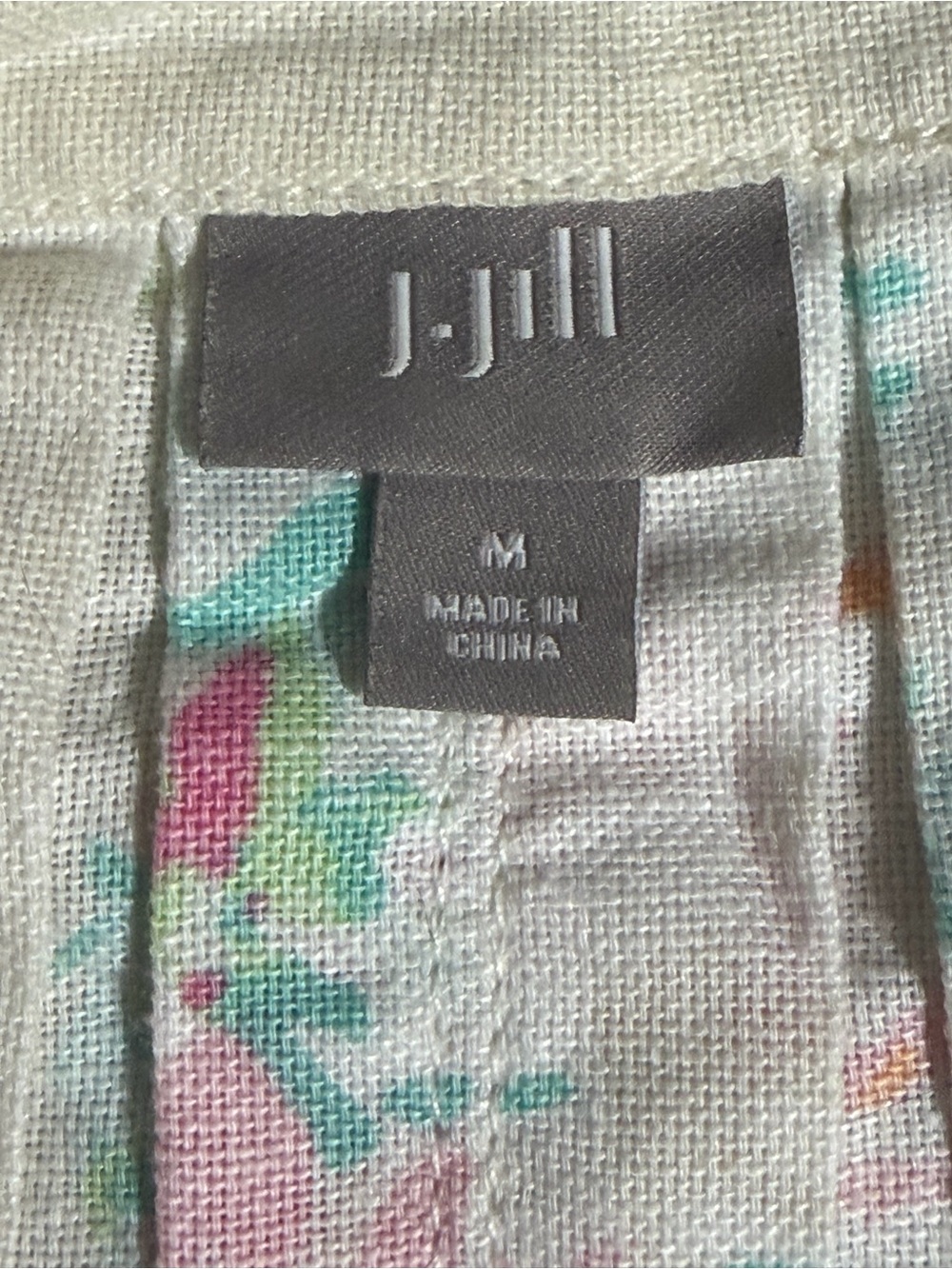 J. Jill Floral White Linen Blend Jacket - Picture 4 of 5